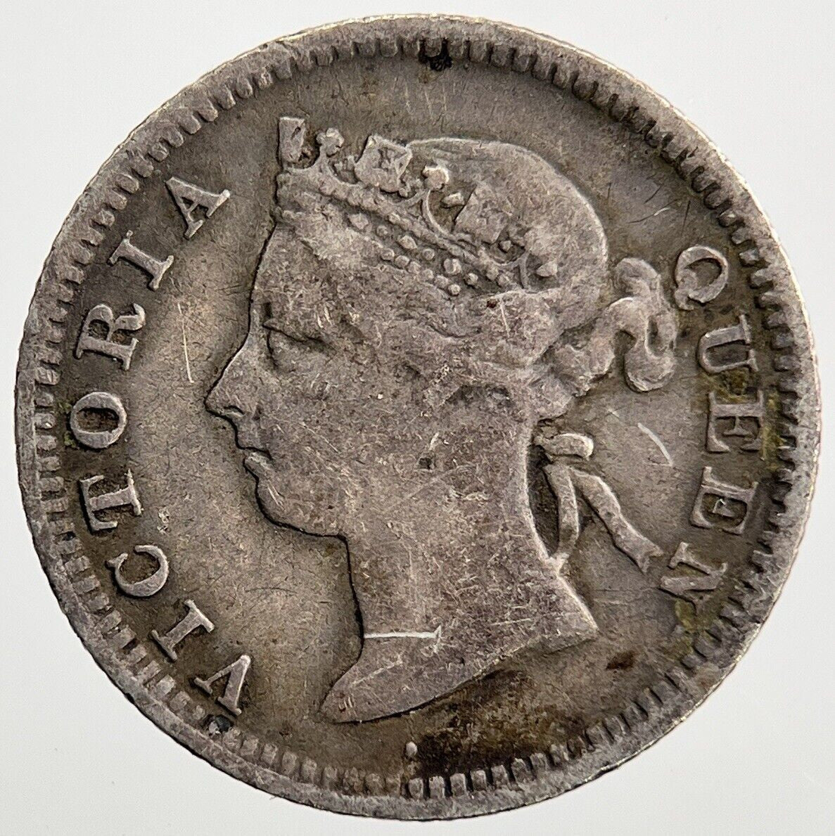 1893 Hong Kong 5 Cents Silver Coin | Collectable Grade | a089