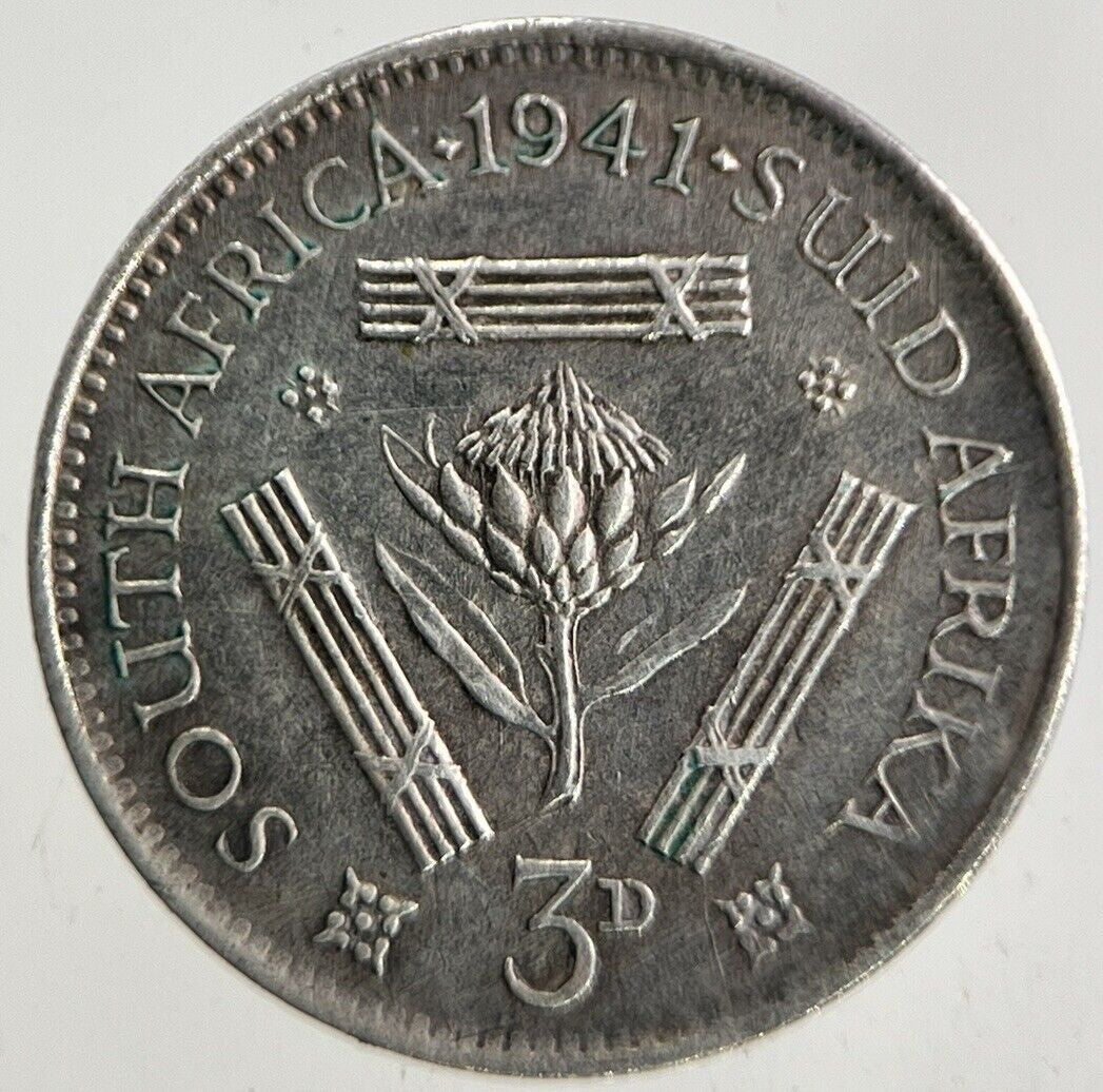 1941 South Africa Threepence Silver Coin | Very High Grade