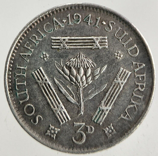 1941 South Africa Threepence Silver Coin | Very High Grade