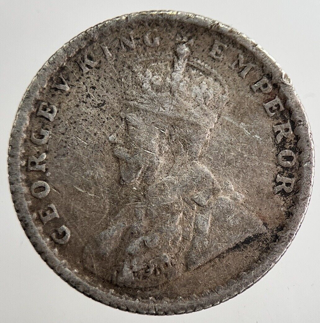 1918 India 1/4 Quarter Rupee Silver Coin | Collectable Grade | a8889