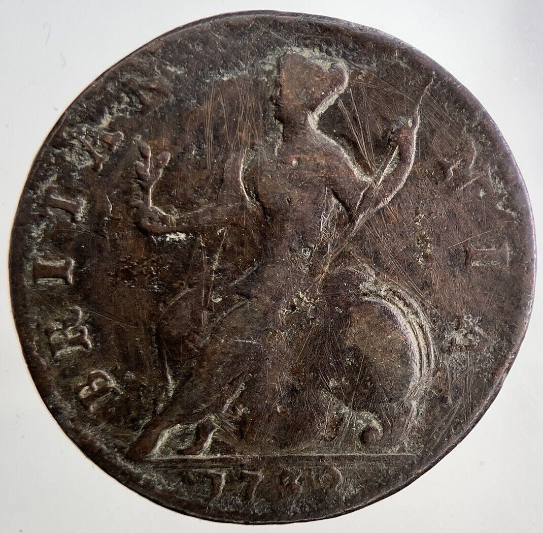 1732 George 2nd II Half - Penny British Coin | Fine Collectable Grade | a6479