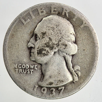 1937 US USA Quarter Dollar Silver Coin | Collectable Grade