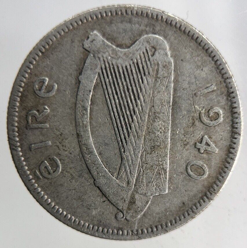 1940 Irish Bull Shilling Silver Coin | Fine Collectable Grade