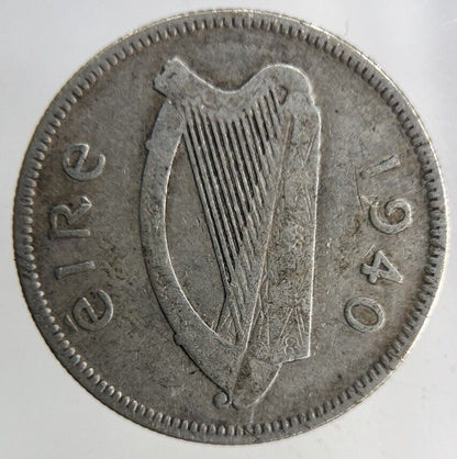 1940 Irish Bull Shilling Silver Coin | Fine Collectable Grade