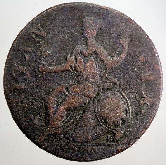 1774 George 3rd III Half - Penny British Coin | Fine Collectable Grade | a5040