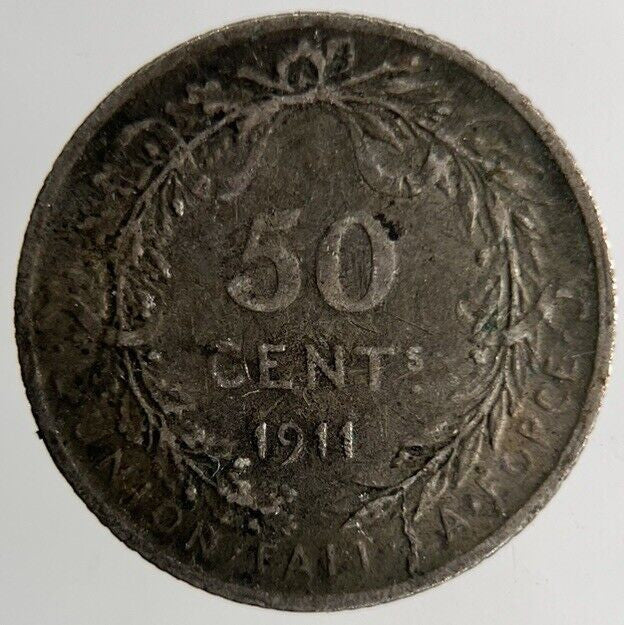 1911 Belgium 50 Centimes Silver Coin | Collectable Grade