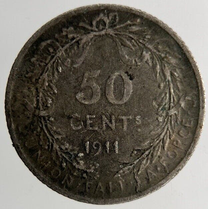1911 Belgium 50 Centimes Silver Coin | Collectable Grade