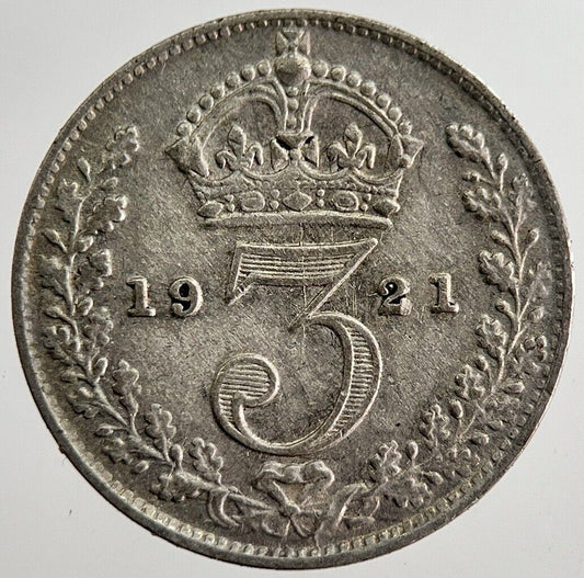 1921 George V Threepence Silver Coin | Very High Grade | a8577