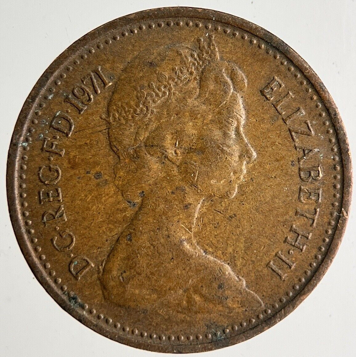 1971 Elizabeth II New 1/2 Half - Penny Coin | Very High Grade