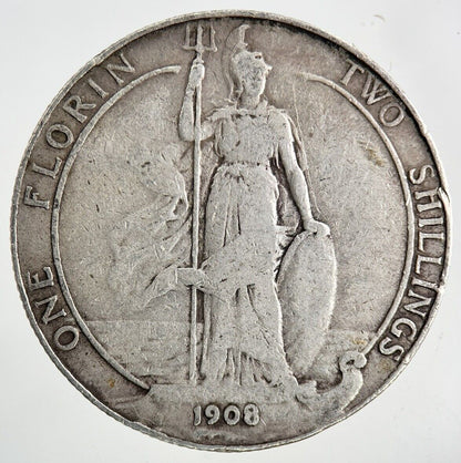 1908 Edward VII Florin Silver Coin | Fine Collectable Grade