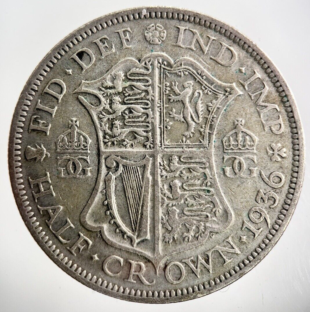 1936 George V Half - Crown Silver Coin | Fine Collectable Grade