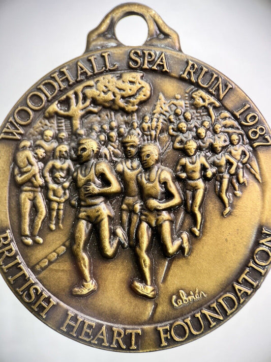 1987 Woodhall Spa Run Large British Heart Foundation Medal | a2295