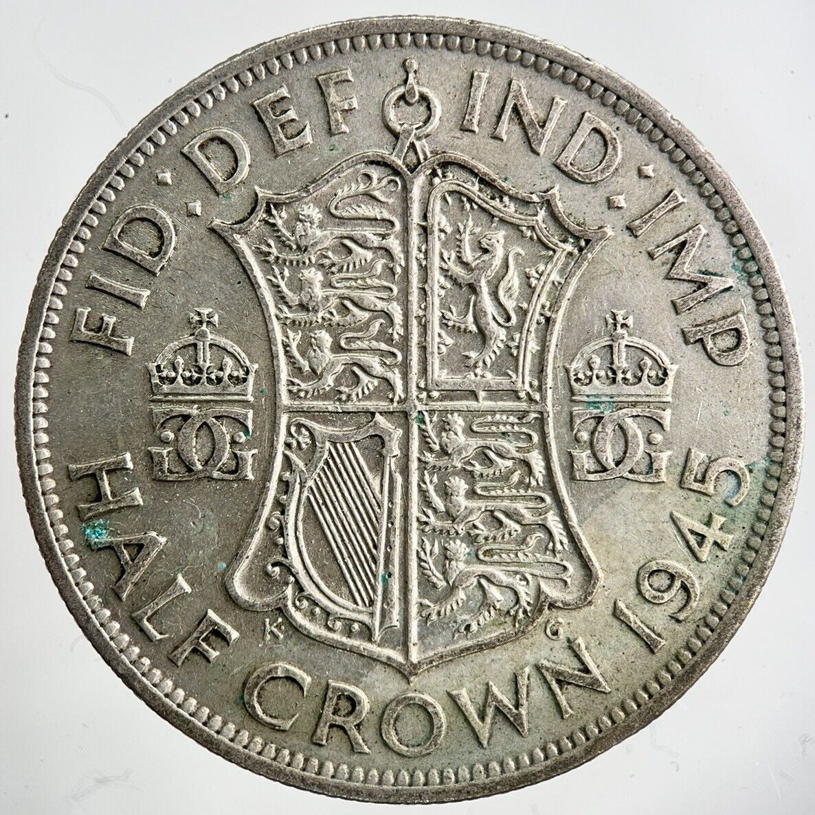 1945 George VI Half - Crown Silver Coin | Fine Collectable Grade