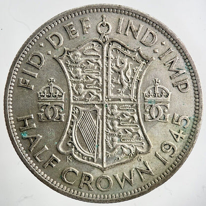 1945 George VI Half - Crown Silver Coin | Fine Collectable Grade