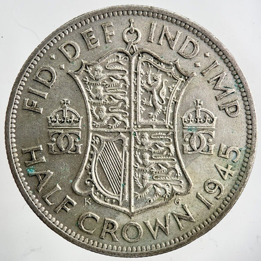 1945 George VI Half - Crown Silver Coin | Fine Collectable Grade
