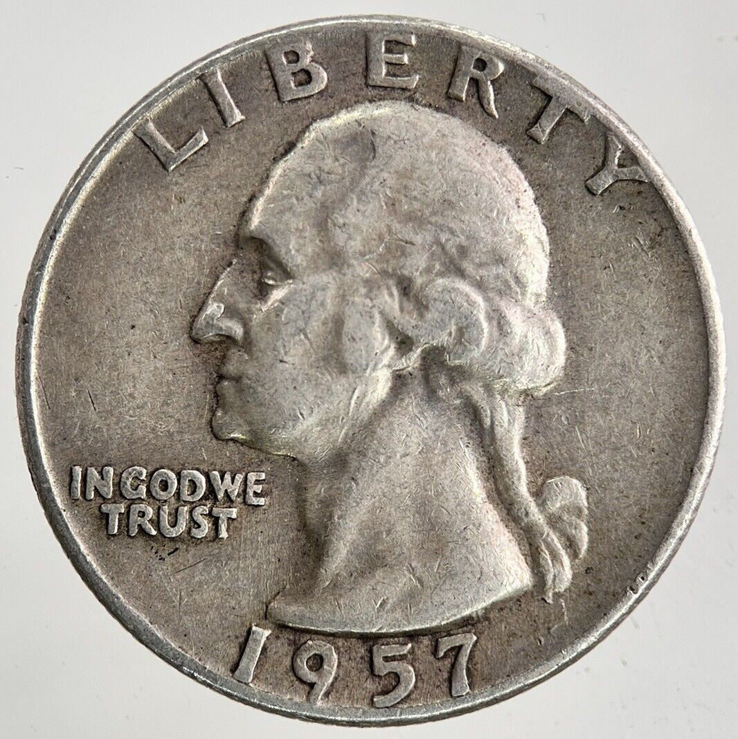1957 - D US USA Quarter Dollar Silver Coin | Fine Collectable Grade