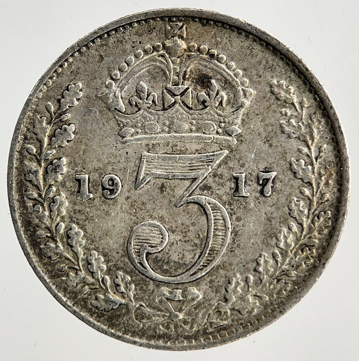 1917 George V Threepence Silver Coin | Very High Grade
