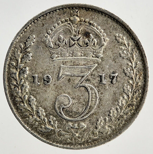 1917 George V Threepence Silver Coin | Very High Grade