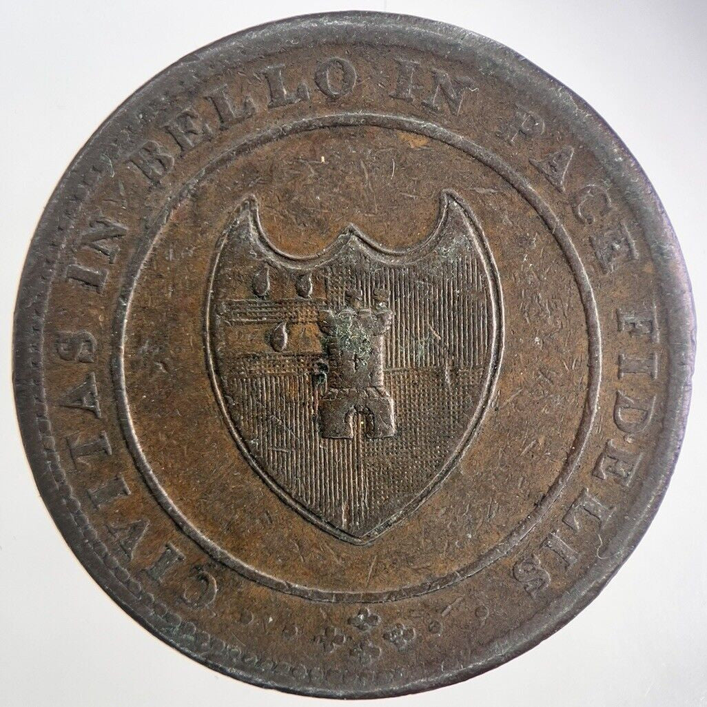 1811 Worcester One Penny Token Coin | Fine Collectable Grade