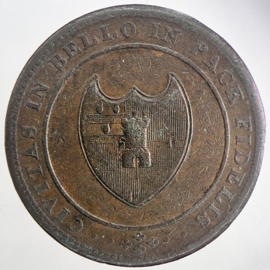1811 Worcester One Penny Token Coin | Fine Collectable Grade