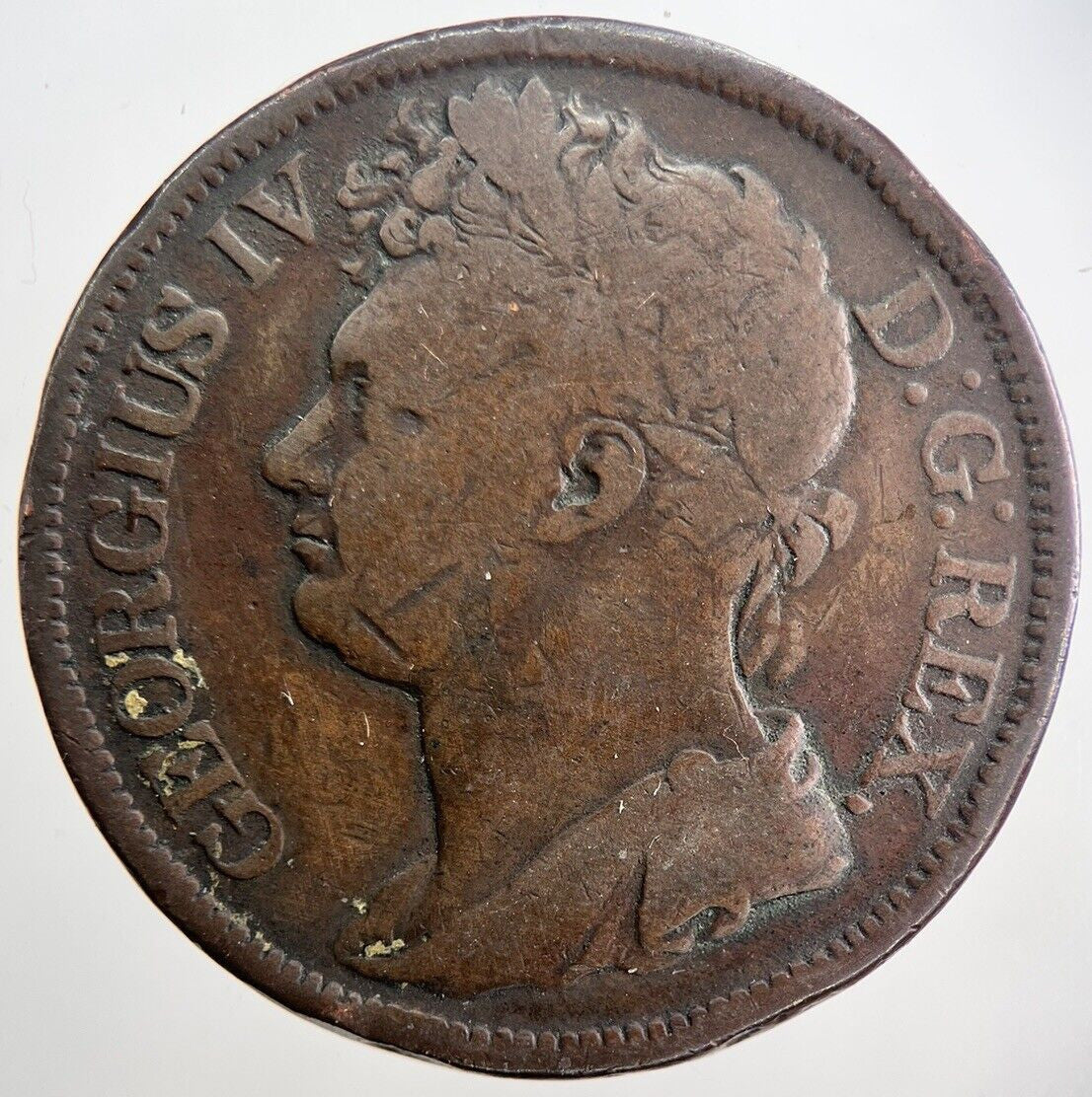 1822 Irish Hibernia Penny Coin | Fine Collectable Grade | a6055