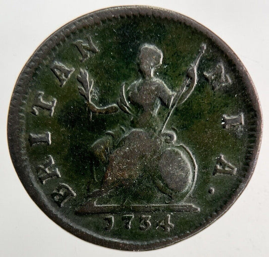 1734 George II 2nd Farthing Coin | Very High Grade