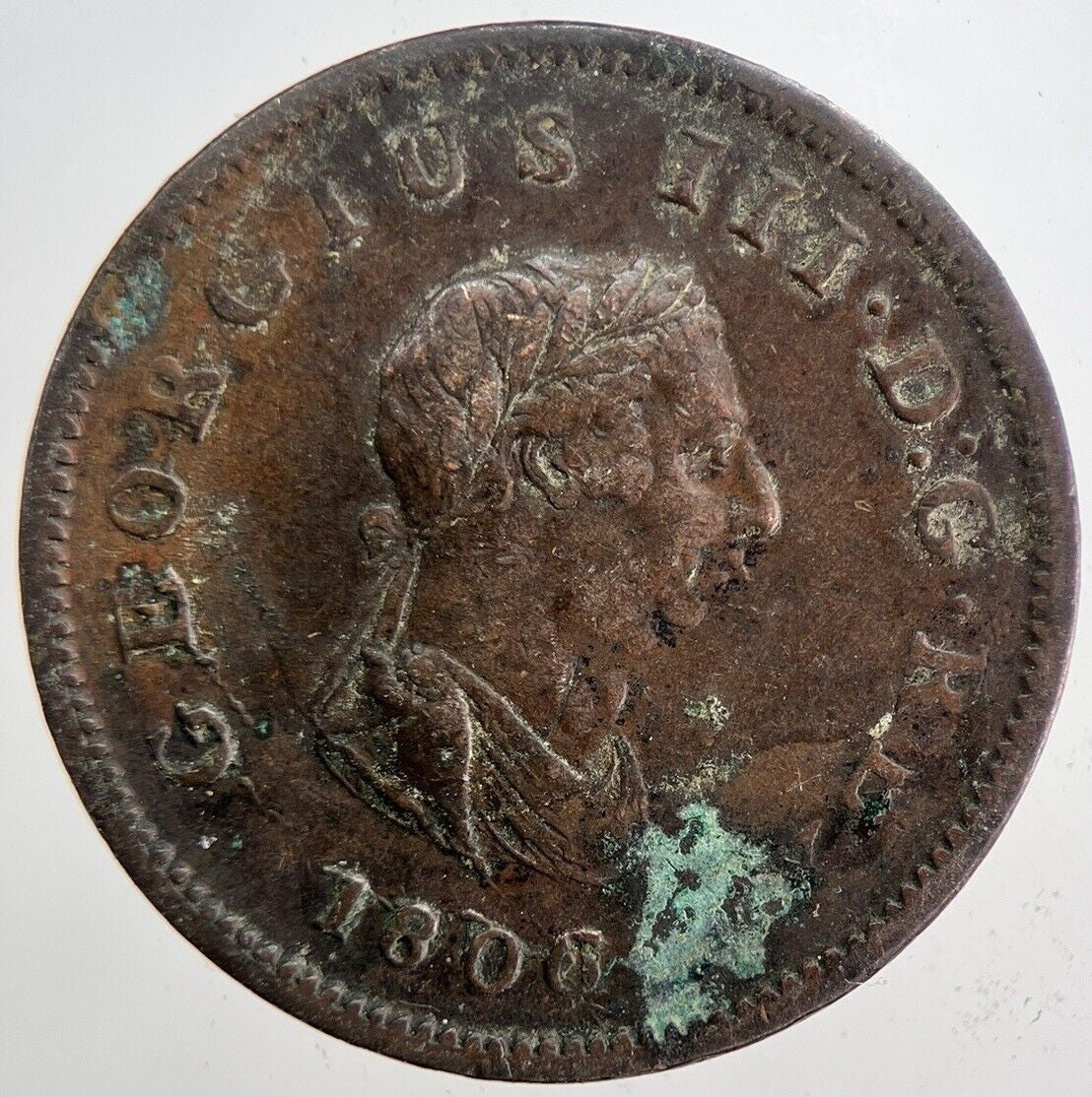 1806 George 3rd III Half - Penny Coin | Fine Collectable Grade | a6213