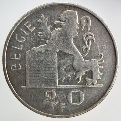 1953 Belgium Silver 20 Franc Coin | Fine Collectable Grade