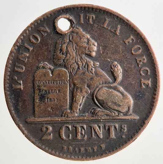 1909 Belgium 2 Cents Centimes Coin | Fine Collectable Grade