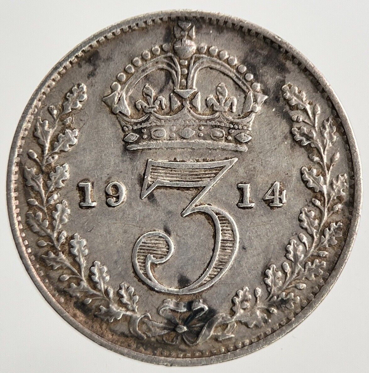 1914 George V Threepence Silver Coin | Very High Grade | a9821