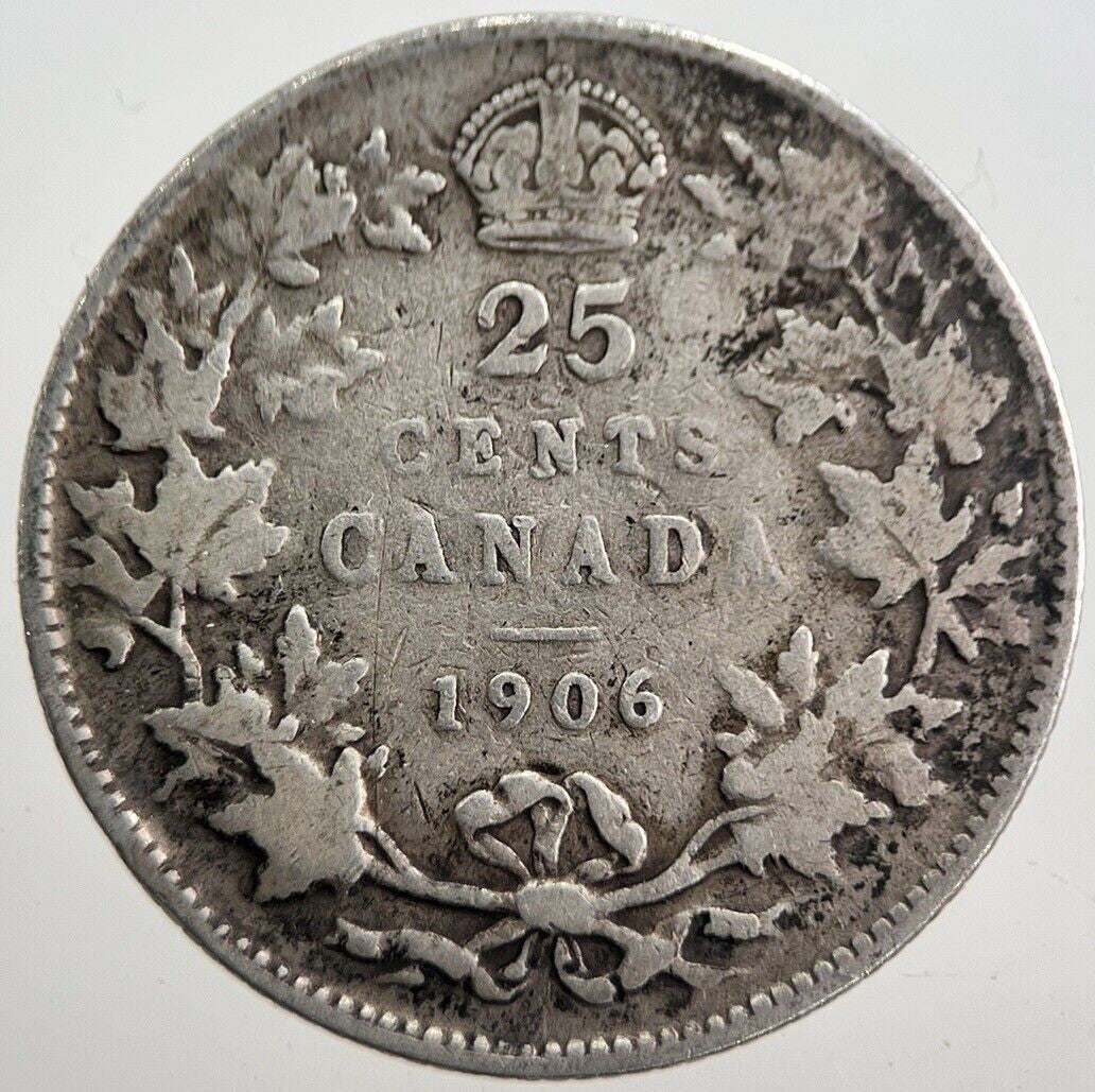 1906 Canada 25 Cents Silver Coin | Collectable Grade | a7647