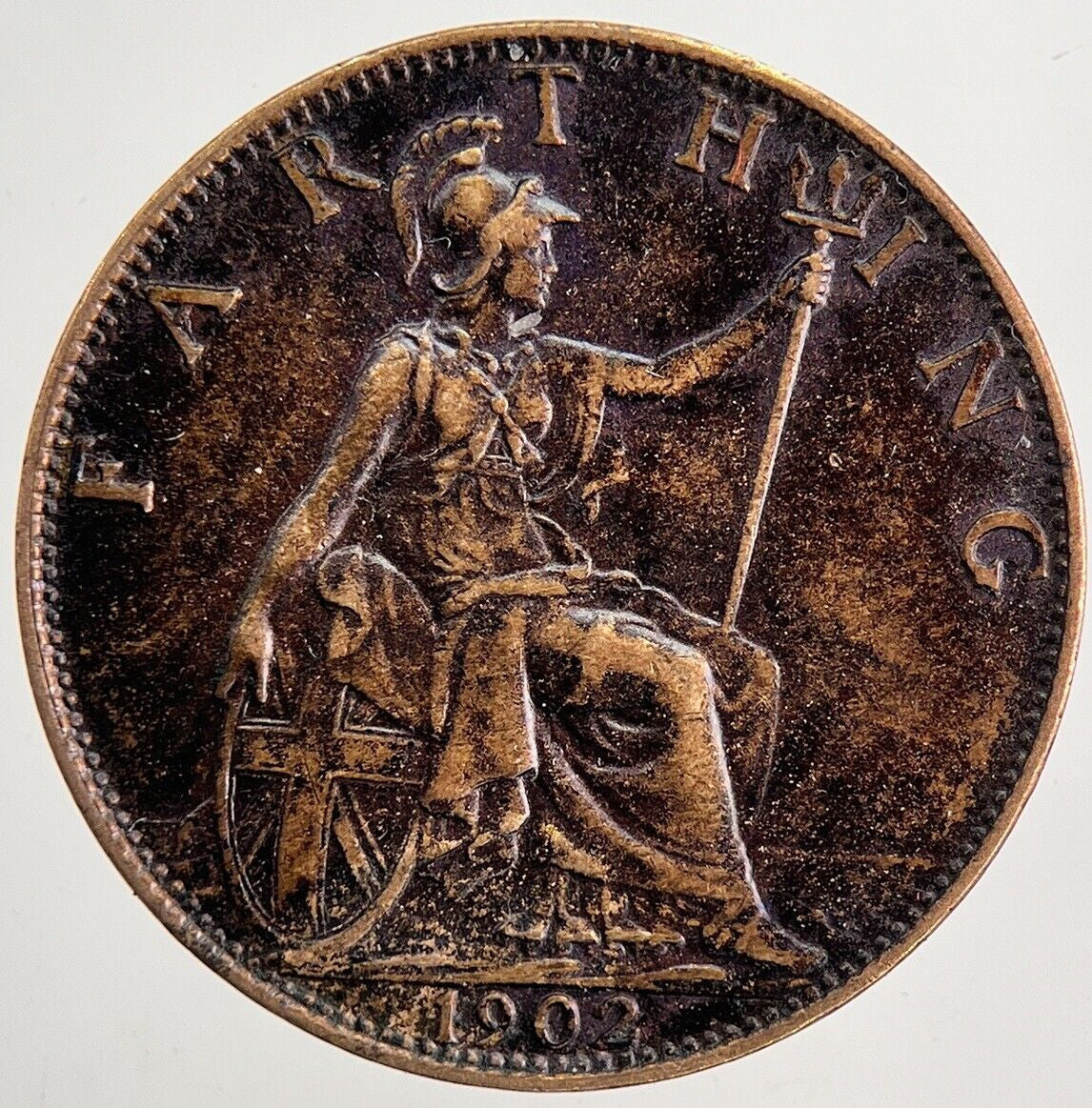 1902 Edward VII Farthing Coin | Very Fine Grade | a5821
