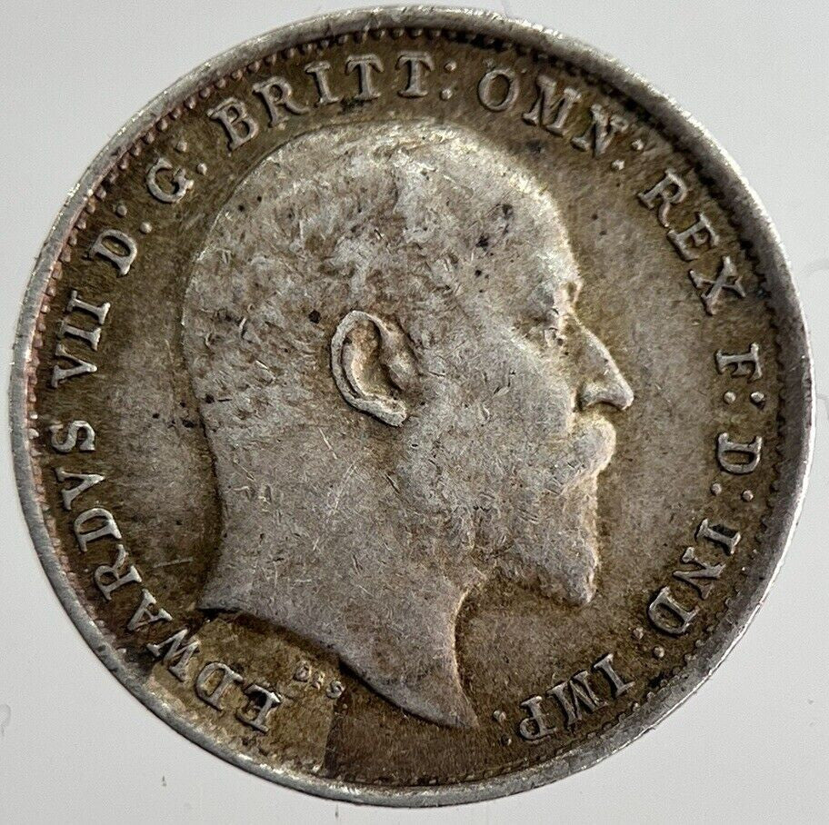 1902 Edward VII Threepence Silver Coin | Very Fine Grade | a8861