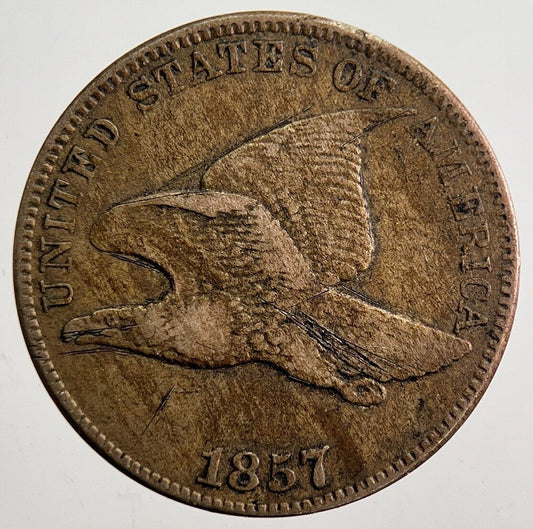 1857 US USA Eagle One 1 Cent Coin | Fine Collectable Grade | a8012