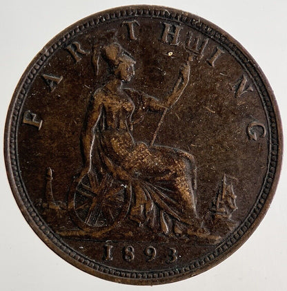 1893 Victoria Farthing Coin | Very High Grade | a5697
