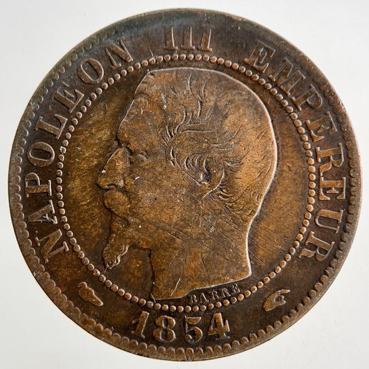 1854 France 5 Centimes Coin | Fine Collectable Grade