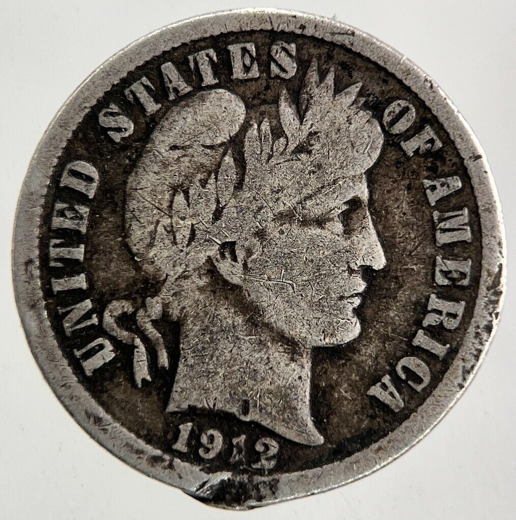 1912 - D US USA One Dime Silver Coin | Fine Collectable Grade