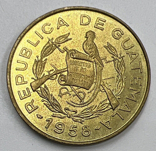 1958 Guatemala 1 One Centavo Coin | Very High Grade | a1555