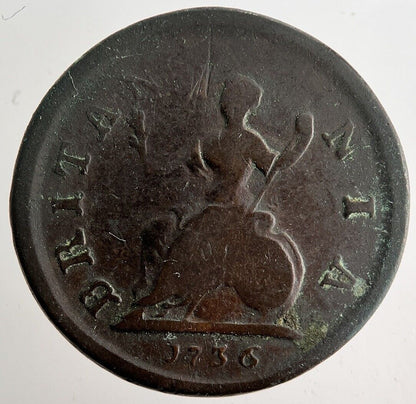 1736 George II 2nd Farthing Coin | Collectable Grade