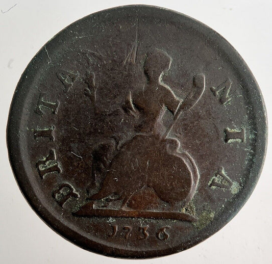 1736 George II 2nd Farthing Coin | Collectable Grade