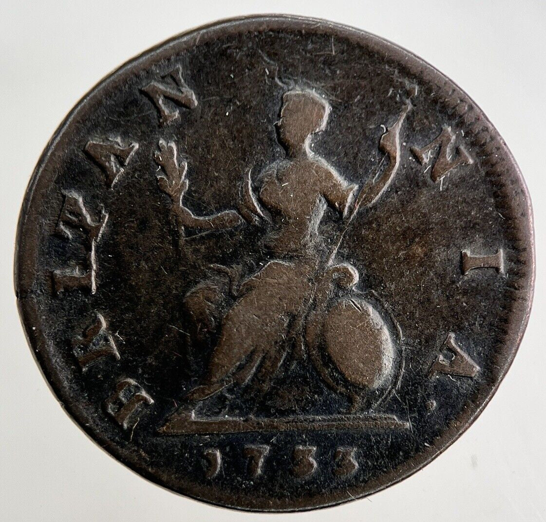 1733 George II 2nd Farthing Coin | Fine Collectable Grade