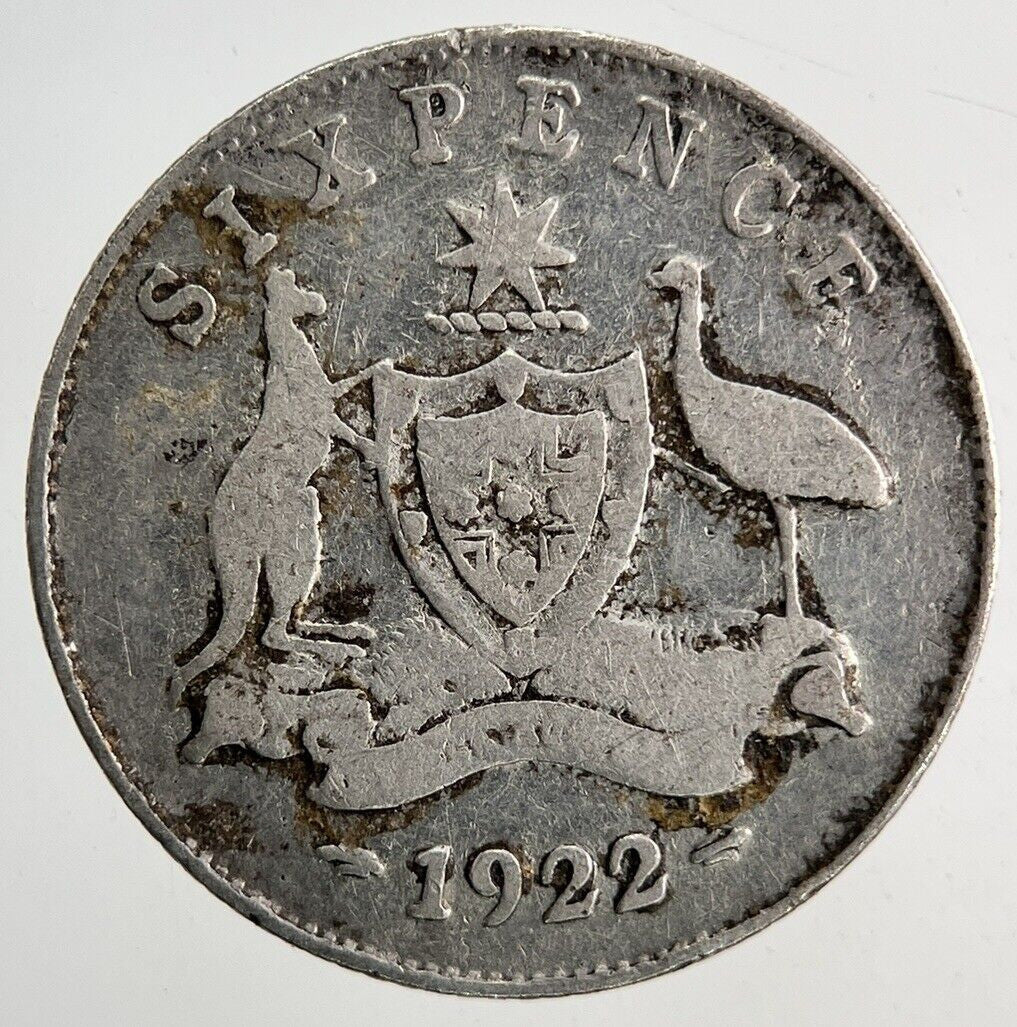 1922 Australia Sixpence Silver Coin | Collectable Grade