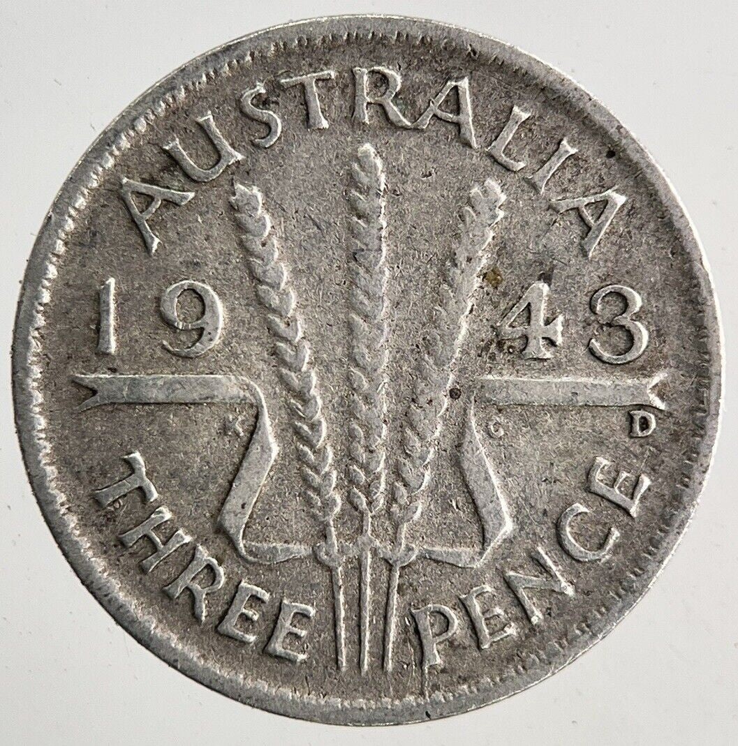 1943 - D Australia Threepence Silver Coin | Fine Collectable Grade