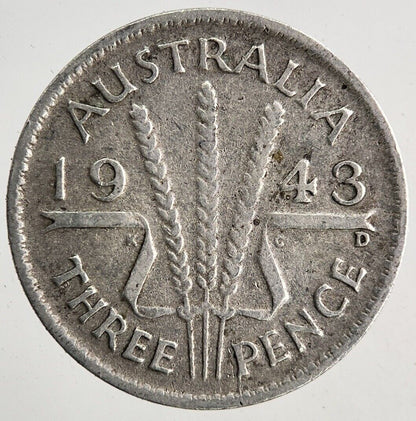 1943 - D Australia Threepence Silver Coin | Fine Collectable Grade