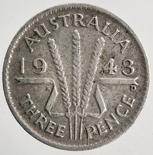 1943 - D Australia Threepence Silver Coin | Fine Collectable Grade