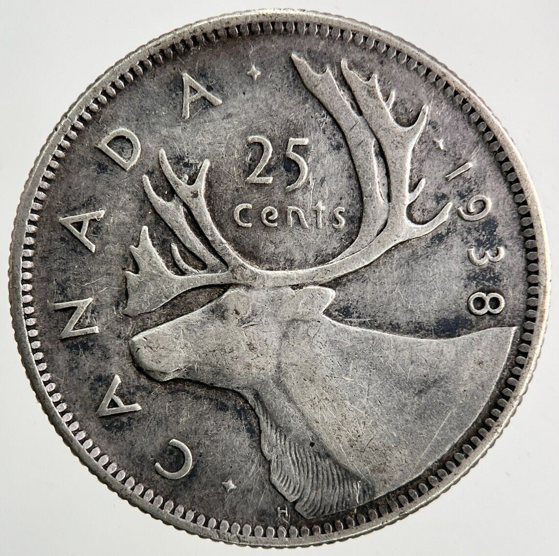 1938 Canada 25 Cents Silver Coin | Fine Collectable Grade