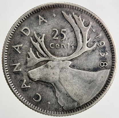 1938 Canada 25 Cents Silver Coin | Fine Collectable Grade