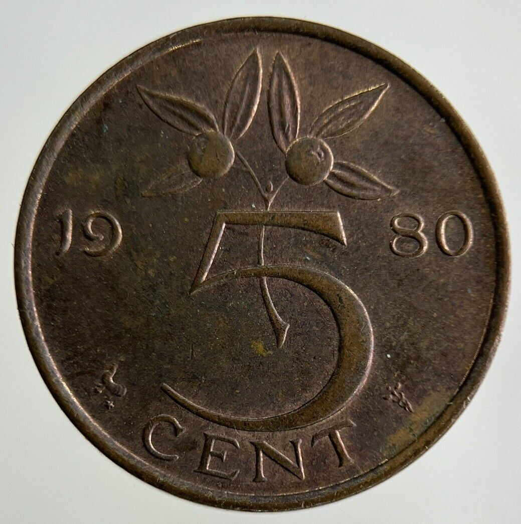 1980 Netherlands 5 Cents Coin | Fine Collectable Grade