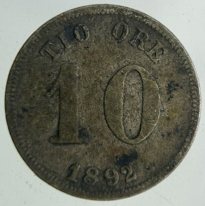 1892 Sweden 10 Ore Silver Coin | Collectable Grade