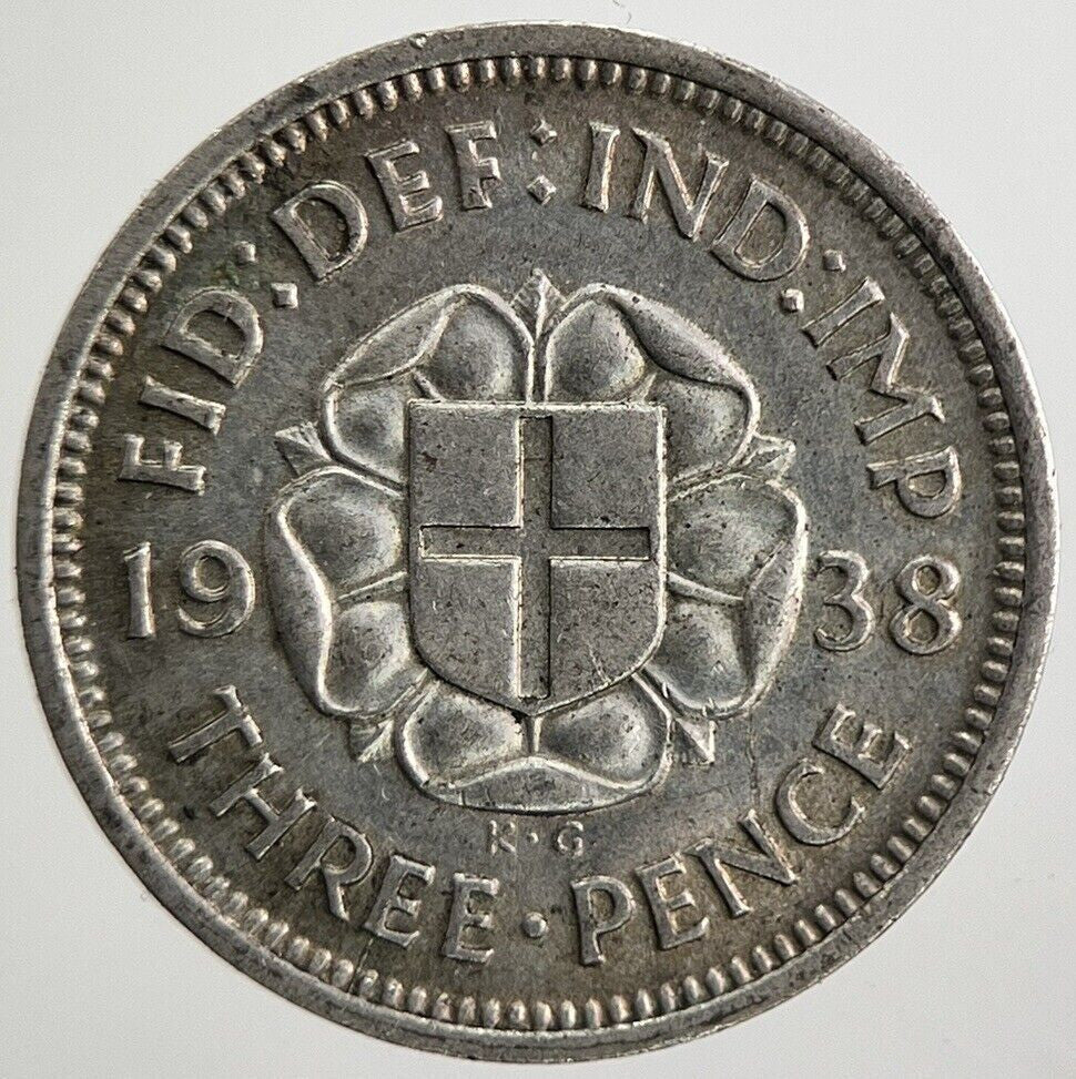 1938 George VI Threepence Silver Coin | Fine Collectable Grade
